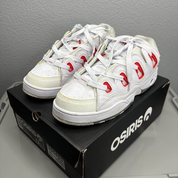 Osiris D3 White & Red Skate Shoes - Picture 1 of 10